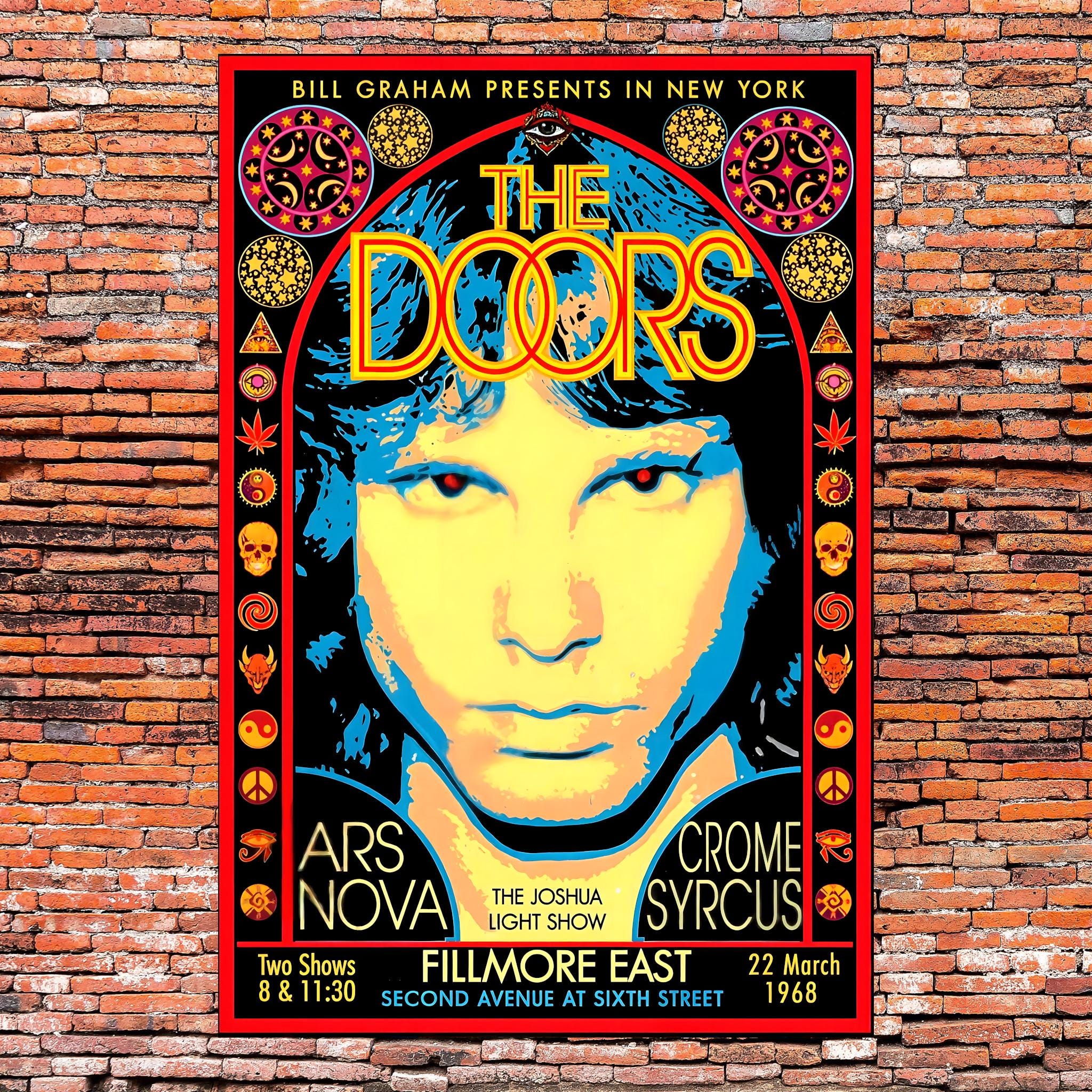 Vintage Jim Morrison the Doors Fillmore East Concert Poster