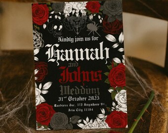 Gothic Classic Vintage Wedding Invitation template | 1 page editable and instant download to print