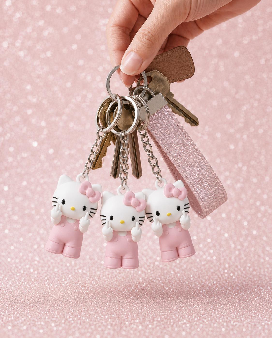 Sassy Hello Kitty Keychain - Etsy