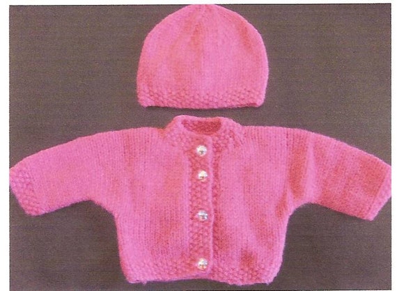 Premature Baby Sweater Jacket Hat Knitting Pattern
