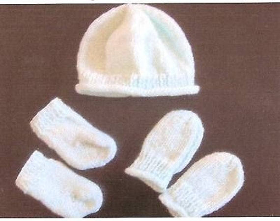Premature Small Baby Hat Socks Mitts Knitting Pattern