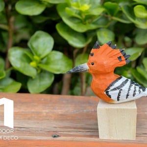 Wooden Bird Sculpture | Hand-Carved Wood Figurine | Woodcraft Home Decor