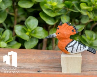 手彫りの木製鳥の置物 ヴィンテージ 高さ8インチ 装飾彫刻 台座付き