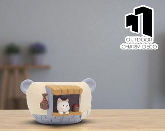 Cute Pet Resin Flowerpot | Cartoon-Themed Animal Succulent Planter | Balcony or Desk Plant Pot | Micro Landscape Home Decoration
