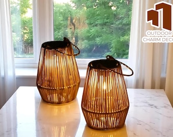 Solar Hanging Woven Lights | Outdoor Waterproof Garden Decoration | Stylish Courtyard Lawn Lanterns | Night Patio Lighting Accent