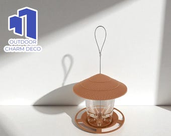 Im Freien hängendes Vogelfutterhaus | Klar Multi-Port-Spender | Automatischer Samenhalter für Garten | Stilvolle Yard Baumfütterung