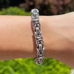 Handcrafted Byzantine Weave Chainmail Bracelet