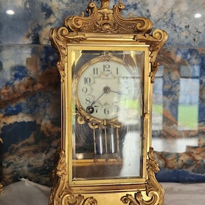 RARE Seth Thomas Empire #41, crystal regulator mantel clock. Pretty and running