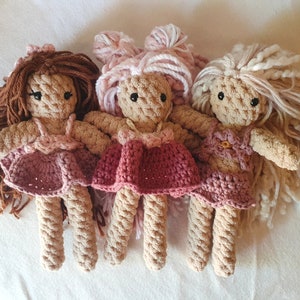 Everly Doll Crochet Pattern/ Low Sew Crochet Pattern/ Dress Up Doll Crochet Pattern/ Crochet Doll