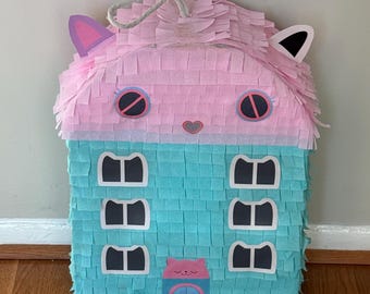 Gabby's Dollhouse Pinata: Handmade Gabby Cat Party Decoration