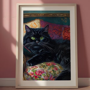 Cat on sofa| Print Wall Art | Cat Wall Art Print | Catful gift Wall Art | Cat Wall Decor | Fine Art Print Gift | Wall Art | Cat poster