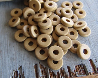 50 Ceramic beads, small rondelle, beige tan tone , Matte opaque, Spacer discs washer 8mm x 2mm (50 beads)  8AyR3-1007