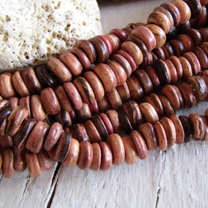 Rosa rondeller kokospärlor, små skivor distans 7,5 mm till 9 mm diameter (12 tum standard) 23ab42-2