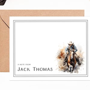 Cowboy Stationery, Western Thank You Cards, Horse Stationary Gift, Custom Stationery, Personalized Cowboy Notecards, Western Stationery Gift