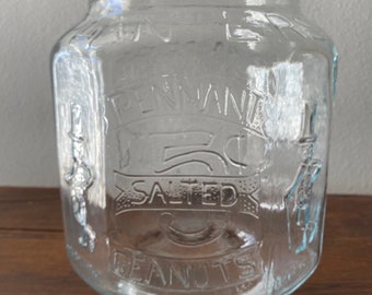 Vintage Planter Peanuts Jar 5 Cents Made in Italy Octagonal Container Vase Jar
