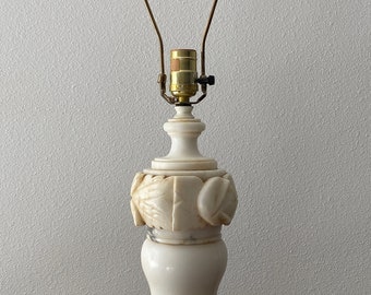 Vintage Carved Italian Alabaster Lamp