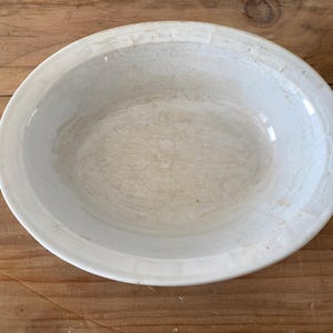 Antique English Ironstone Oval Serving Bowl by J & G Meakin 12"
