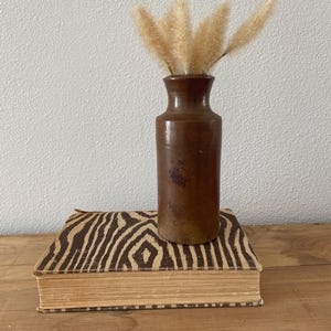 Antique Stoneware Ink Refill Bottle Brown Tones