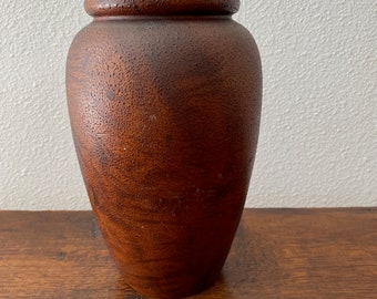 Vintage Hand Turned Wood Vase Rouge River Myrtle Wood by CL Wakeman Oregon