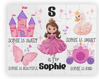 Kids' Puzzle, 30-Piece Custom Princess Puzzle, Personalized Christmas Birthday Gift for Kids, Name Puzzle, Educational Toy