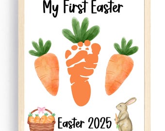 My First Easter Footprint Keepsake | Baby Easter Printable | Newborn Easter Craft | DIY Baby Footprint Art | Digital Download