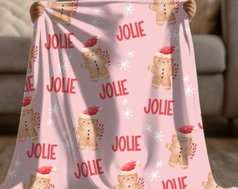 Kid's Christmas gingerbread blanket, Kids Christmas cookie blanket, Kids Christmas blanket, Gingerbread blanket for kids