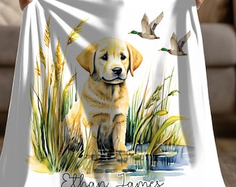 Duck Dog Blanket Boy Room Black Lab Blanket Duck Hunting Nursery