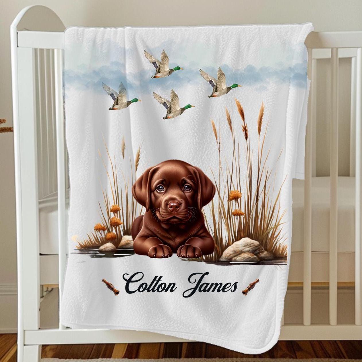 Personalized Duck Hunting Baby Blanket Custom Mallard Duck Baby Blanket ...