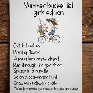 Printable Summer Bucket List for Kids • Neighborhood Activities • Digital Coloring Page • Fun Summer Checklist
