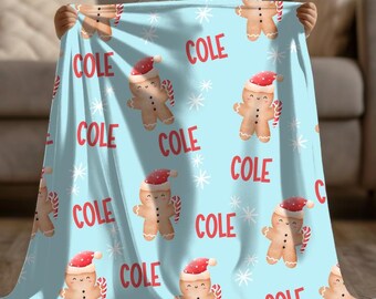 Kid's Christmas gingerbread blanket, Kids Christmas cookie blanket, Kids Christmas blanket, Gingerbread blanket for kids