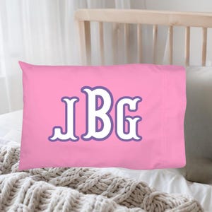 Personalized Monogram  Pillowcase for Girls, Teen Bedroom Decor, Pink Pillowcase, Teen Girl Gift, Custom Pillow Cover