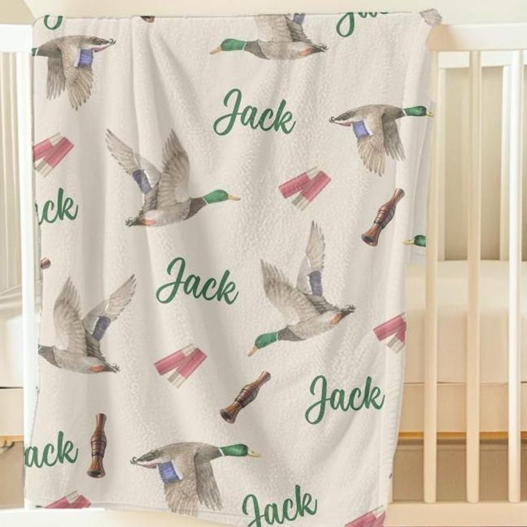 Duck Hunter Baby Blanket Personalized Duck Hunting Baby Blanket Duck ...