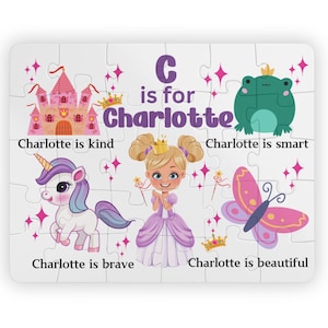 Kids Puzzle, 30-Piece - Custom Princess Personalized Puzzles for Girls - Christmas Gift for Little Girls - Personalized Puzzle for Kids - image 1