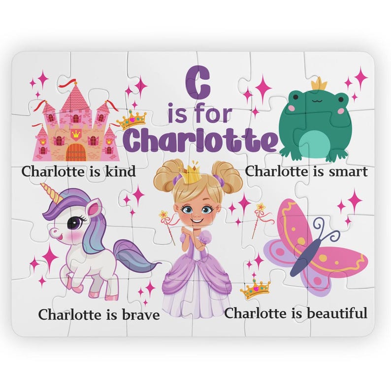 Kids Puzzle, 30-Piece - Custom Princess Personalized Puzzles for Girls - Christmas Gift for Little Girls - Personalized Puzzle for Kids - image 1