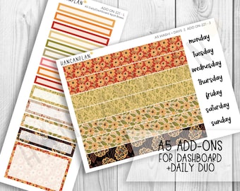 AO-221 || A5 DAILY Duo + Weekly DASHBOARD Kit Extras | Amber Fields