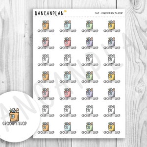 147 - Grocery Shop | Planner Stickers | Hand Lettered by HanCanPlan