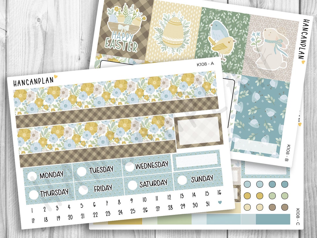 K-108 PASTEL SPRING WEEKLY Planner Kit Erin Condren Makselife - Etsy