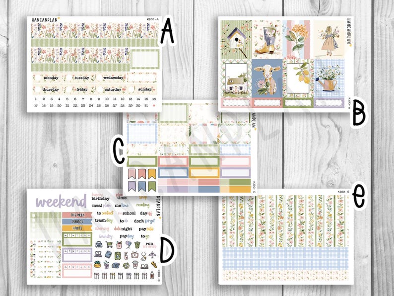 K-200 || Spring Homestead | WEEKLY Planner Kit - Etsy