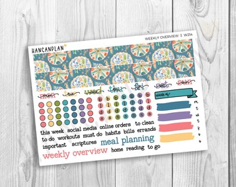 W-214 || Ocean Bloom | WEEKLY OVERVIEW Add On Stickers