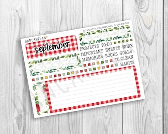 DB-216 || 7x9 September Monthly Productivity Dashboard Kit | Homegrown Harvest | Erin Condren