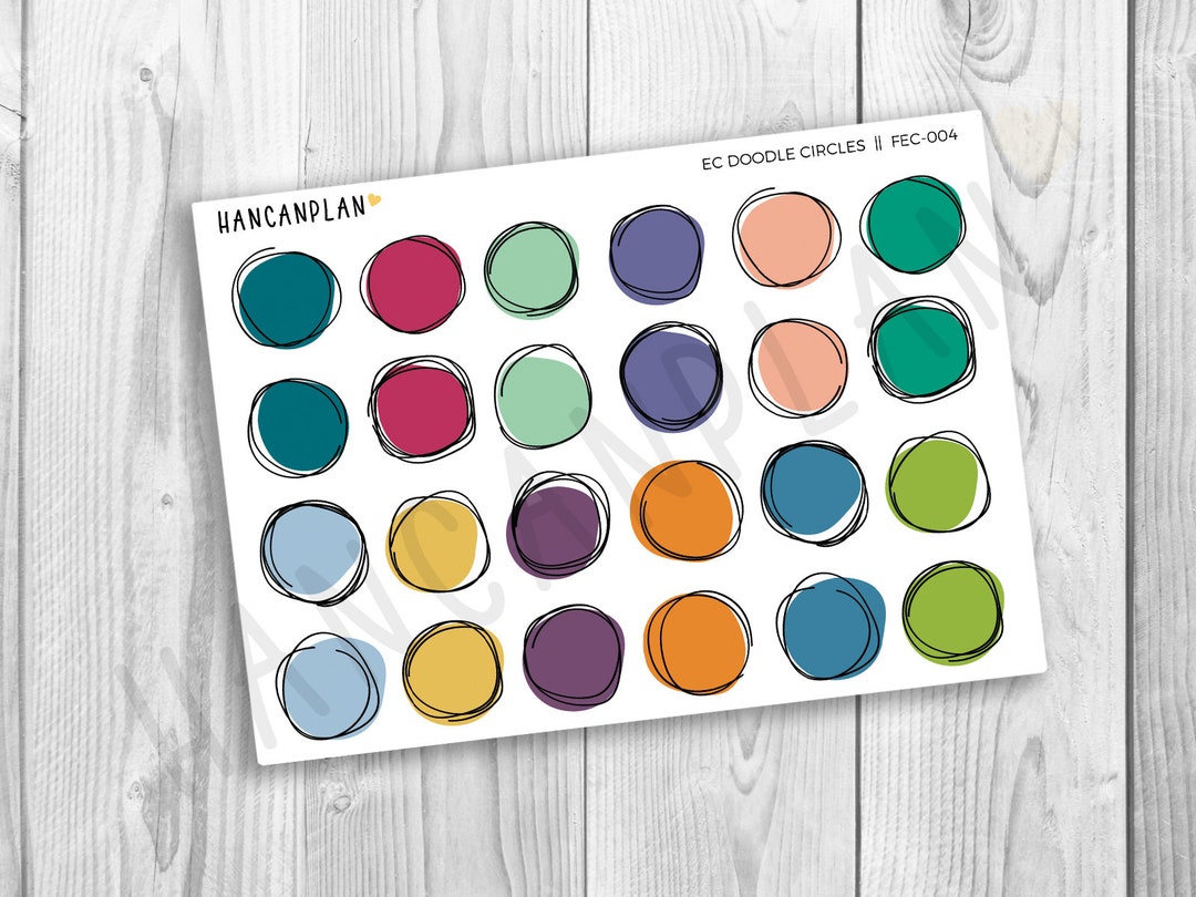 FEC-004 EVOLVE Doodle Circles Functional Planner Stickers Erin Condren ...