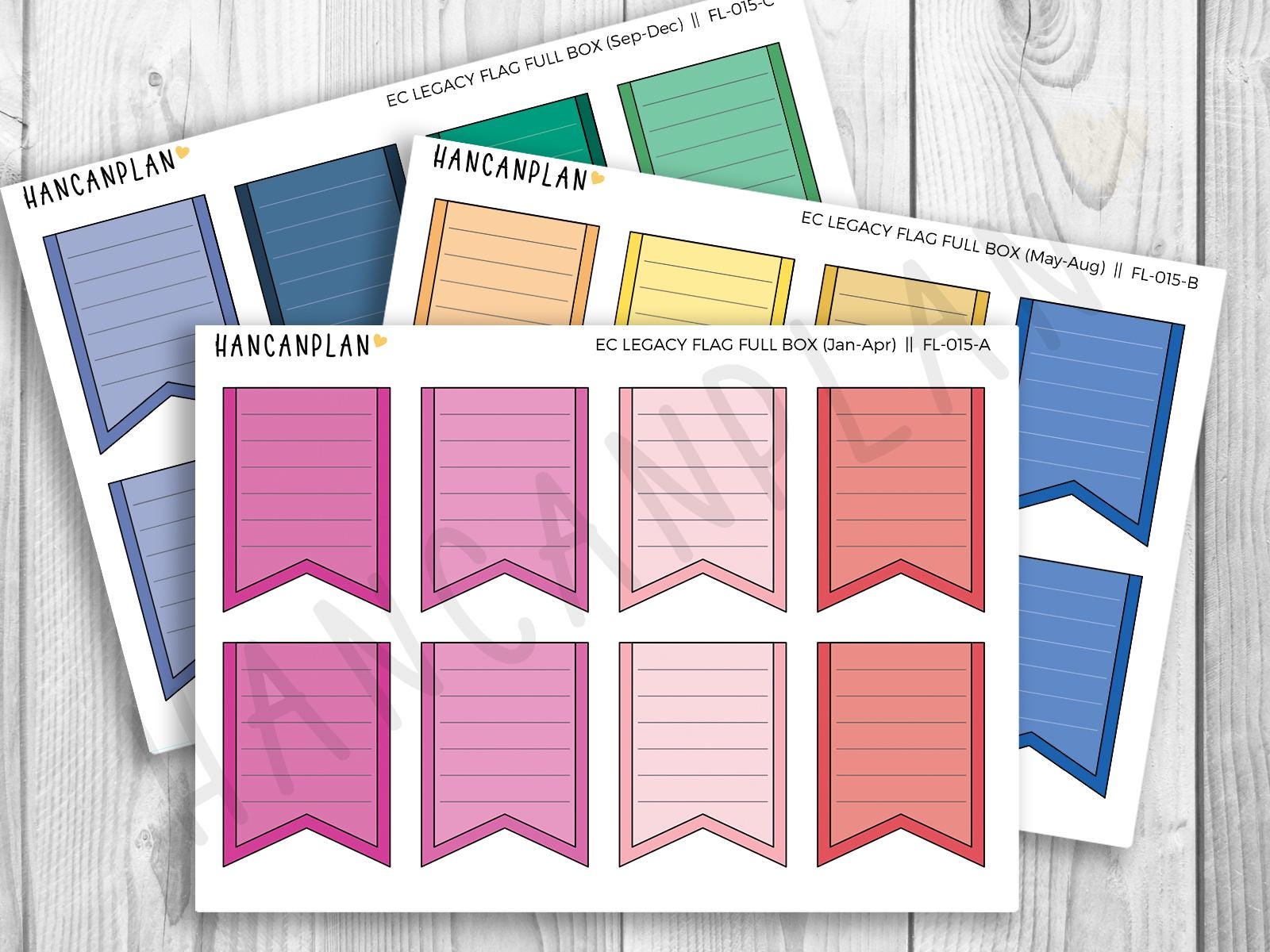 FL-015 | Flag Full Box | Erin Condren LEGACY Matching Stickers - Etsy