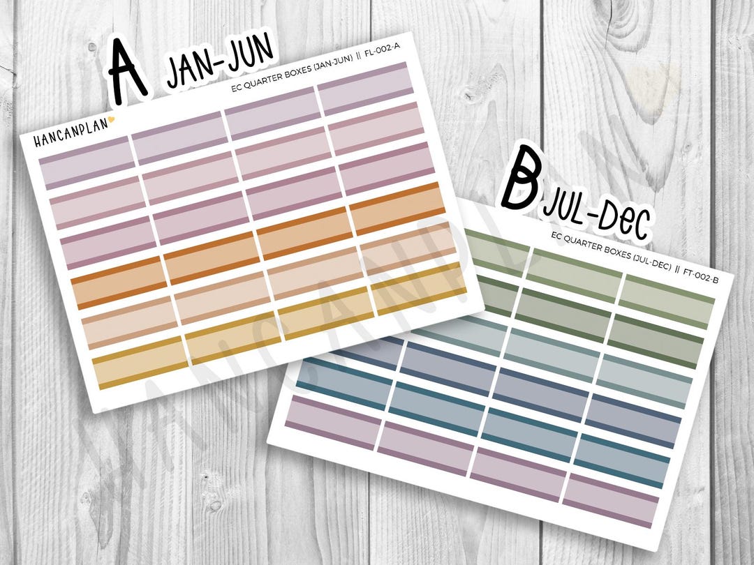 FT-002 | Quarter Boxes | Erin Condren TOILE Matching Stickers - Etsy