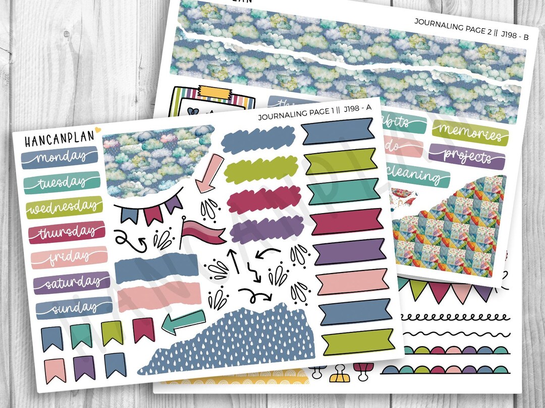 J-198 || April Showers | JOURNALING Planner Kit - Etsy