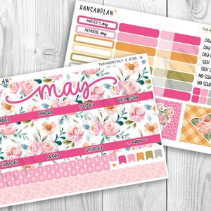 E-155 || 7x9 MAY Monthly | Garden Party | Planner Kit | Erin Condren Kit
