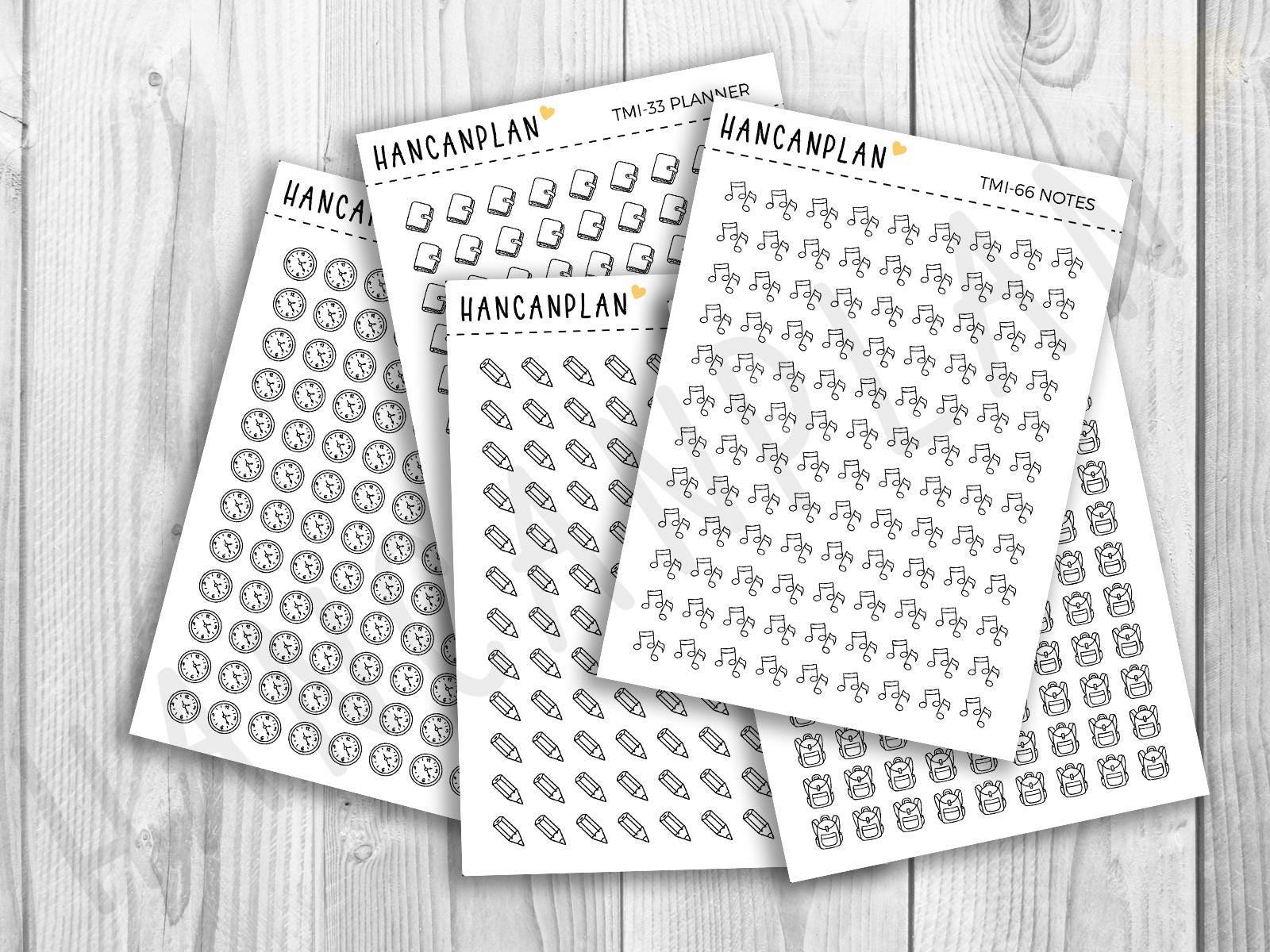 Mini WORK & SCHOOL Icons | Transparent Planner Stickers