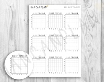 253 - Sleep Tracker | Planner Stickers | Hand Lettered by HanCanPlan
