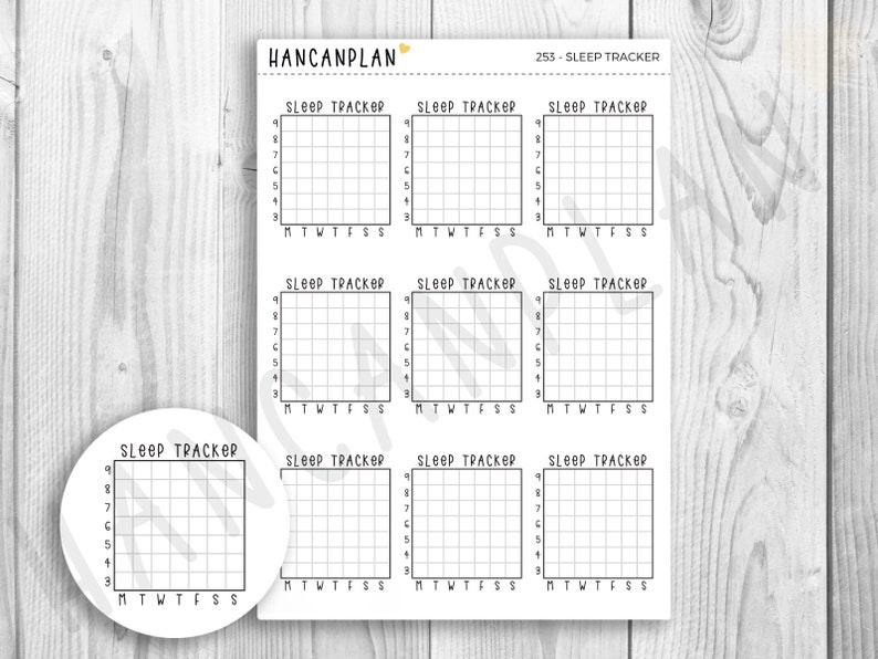 253 - Sleep Tracker | Planner Stickers | Hand Lettered by Hancanplan - Etsy