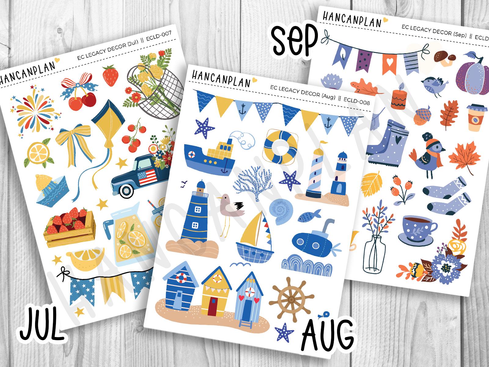 ECLD - Transparent - Erin Condren Legacy Matching Decor 12-month Set - Etsy