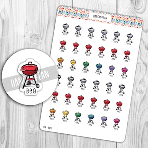 174 - BBQ Stickers | Barbecue | Planner Stickers | Hand Lettered by HanCanPlan